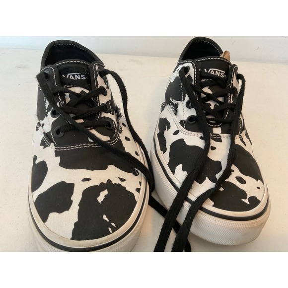 Vans Authentic Cow Print Black White Low Top Sneakers Womens 8.5 721356 - Picture 8 of 8